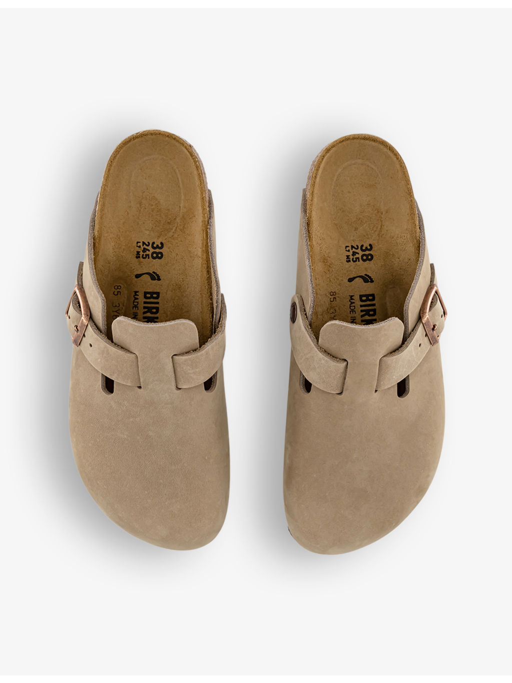 Boston logo-embossed suede clogs - 2