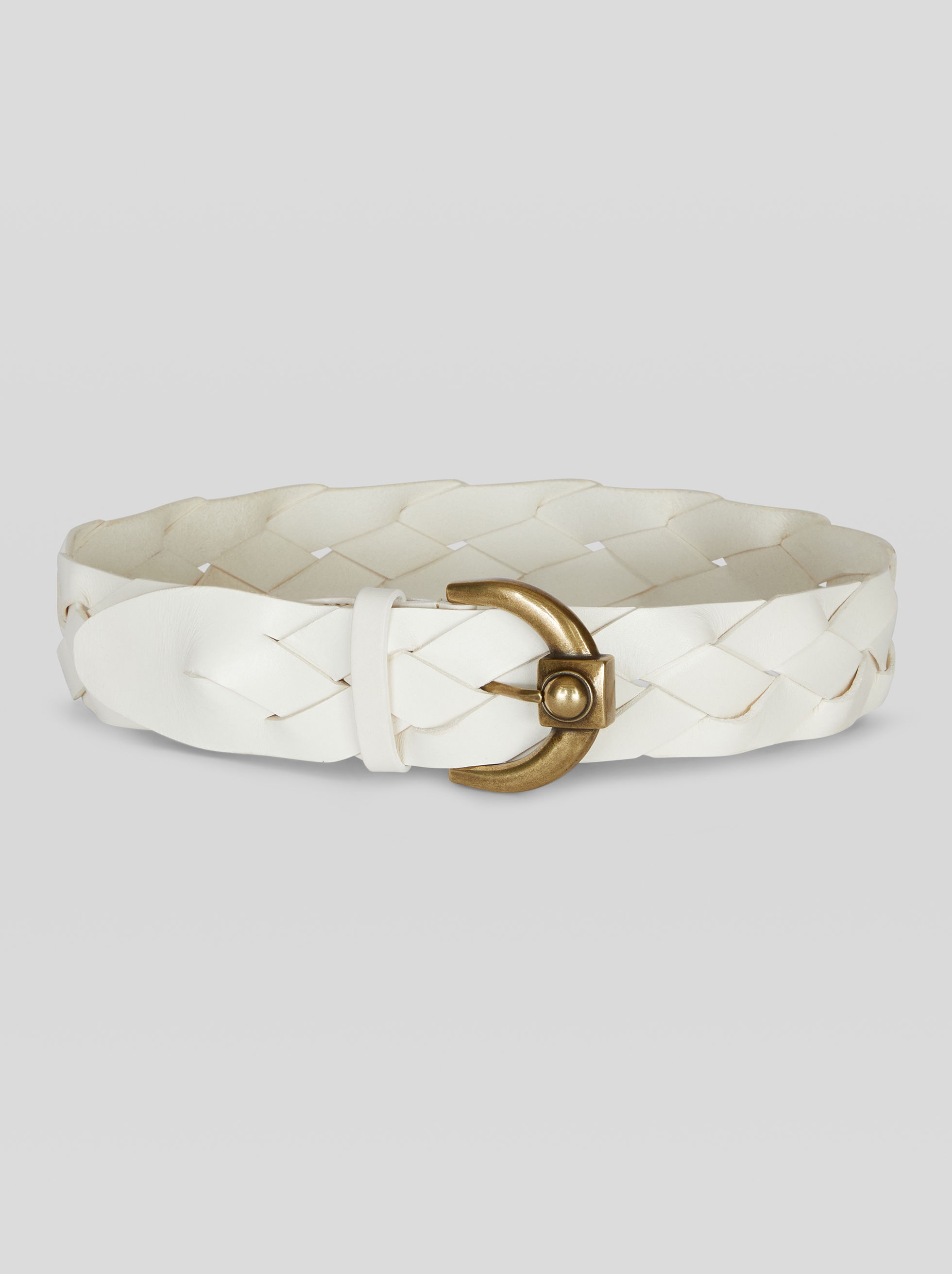 CROWN ME WOVEN LEATHER BELT - 1