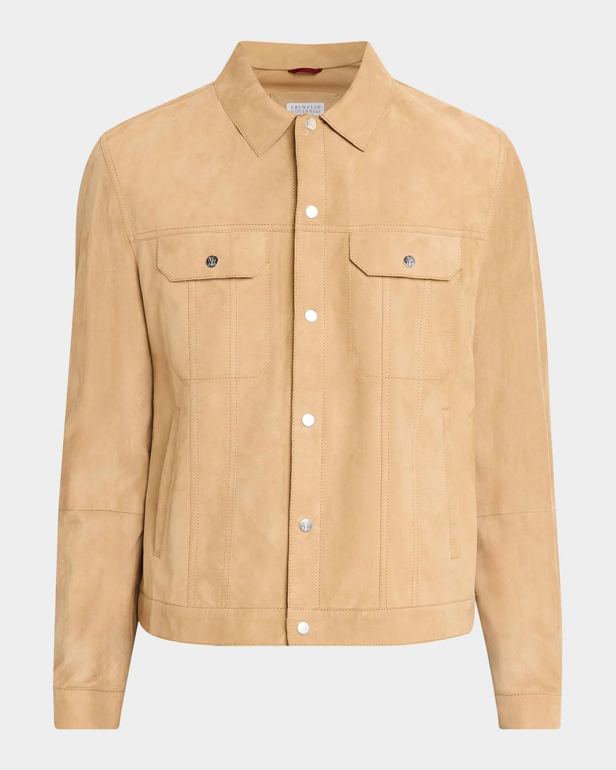 Men's Leather Snap-Front Jacket - 1