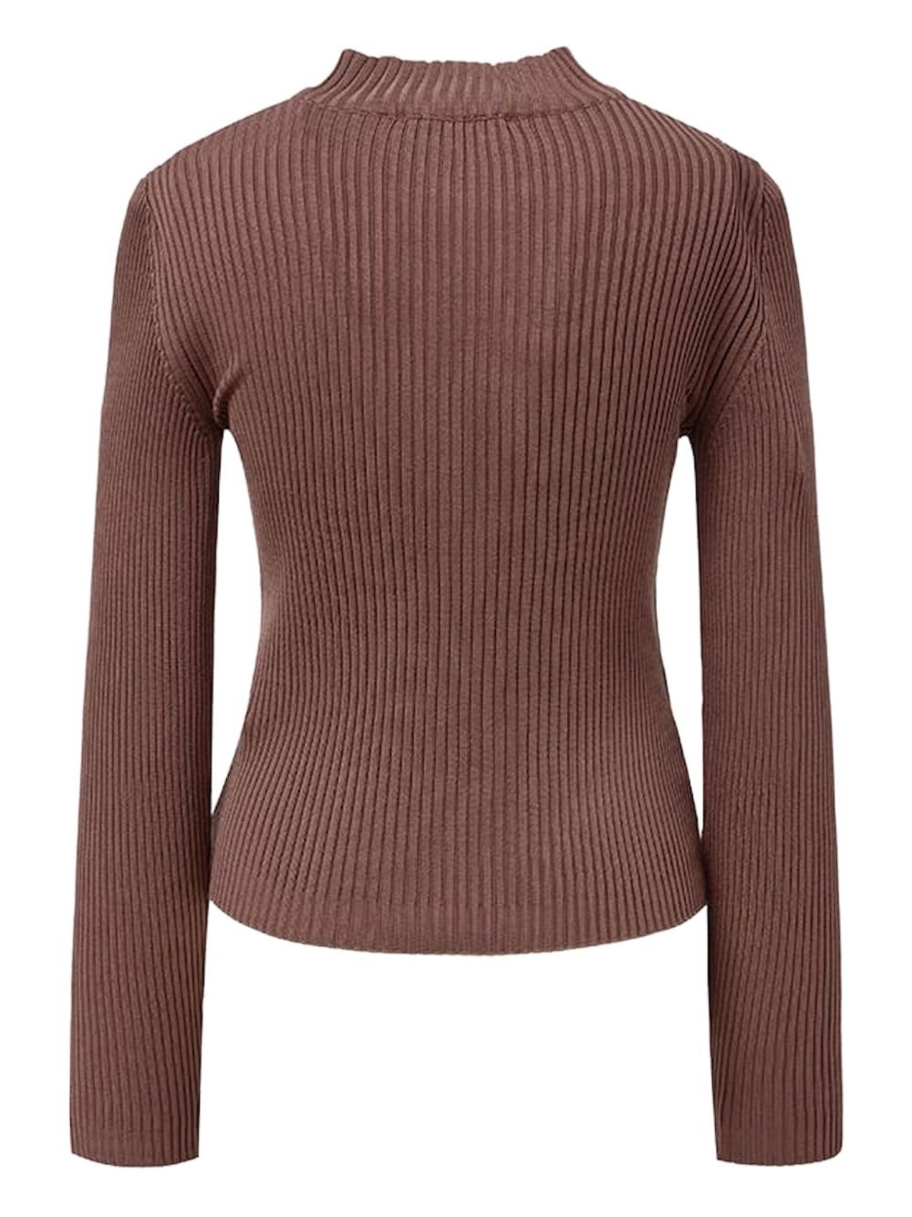 mock-neck ribbed cardigan - 4