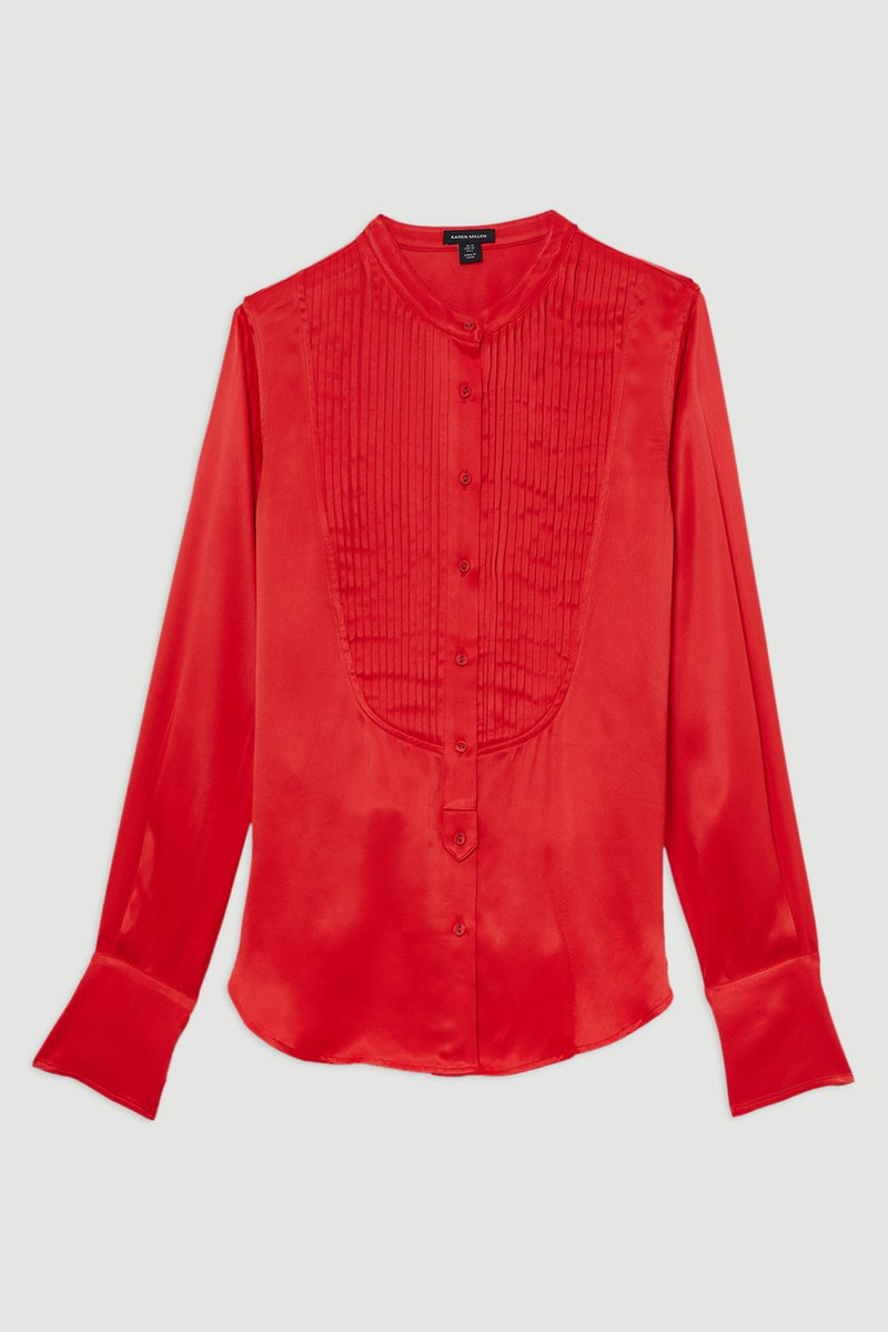 Satin Pintuck Woven Blouse 4