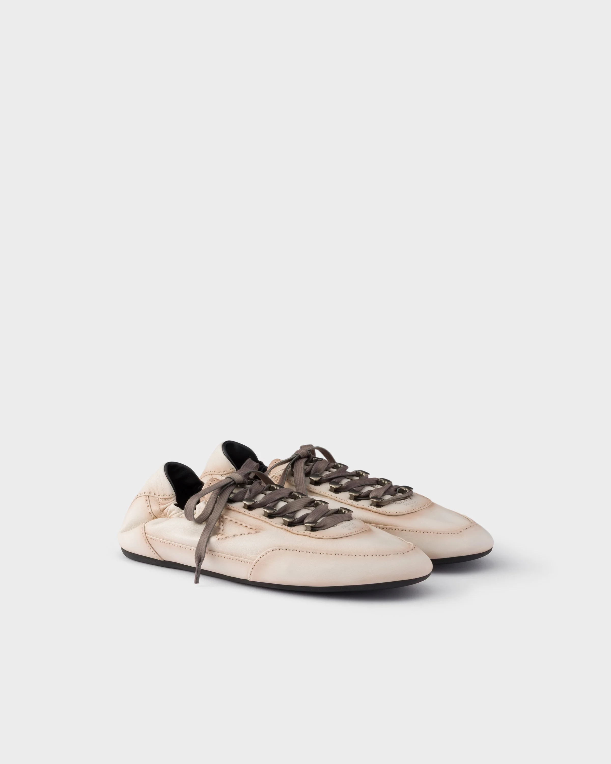 Collapse antiqued nappa leather sneakers with hooks - 1