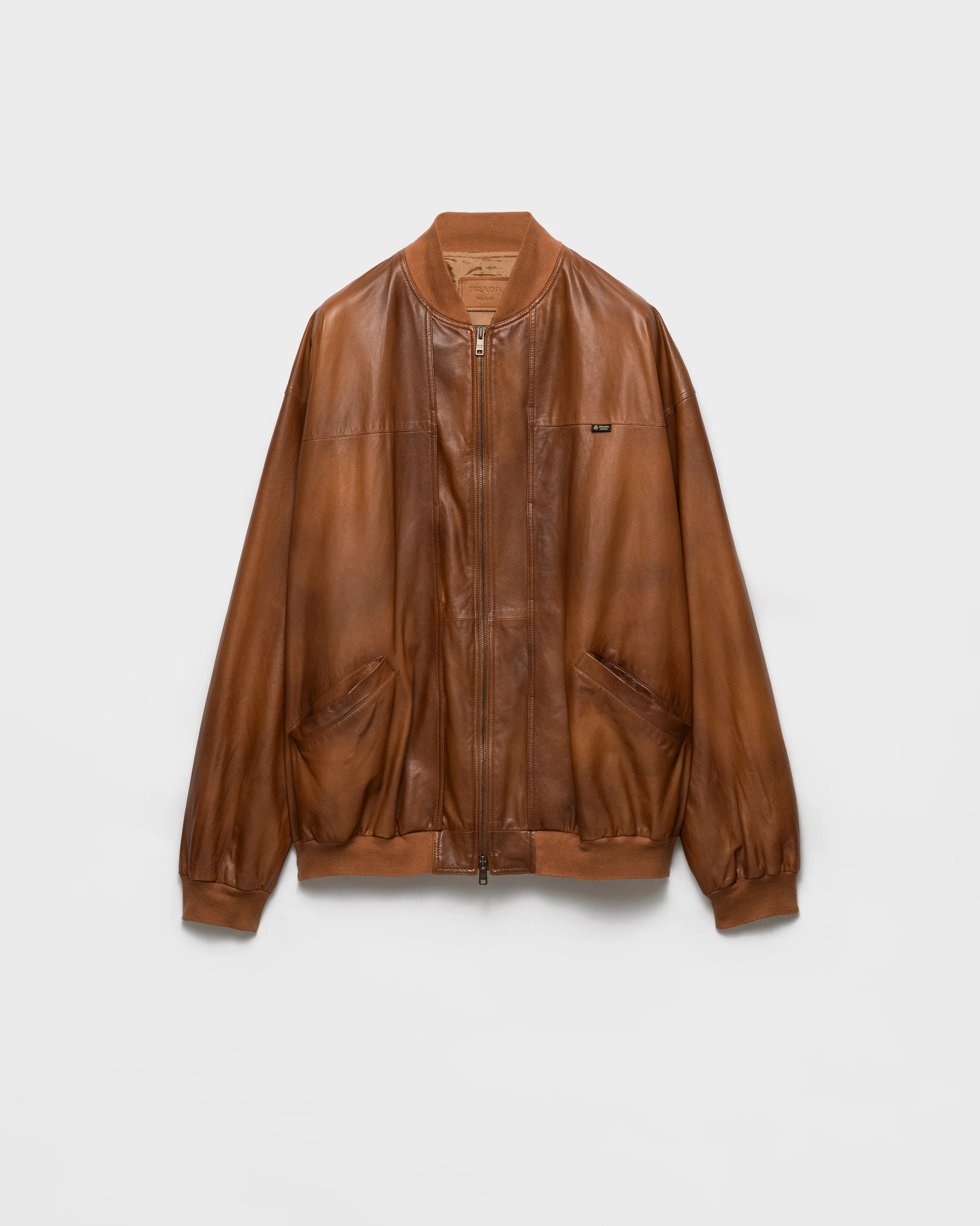 Oversized nappa leather bomber jacket - 1