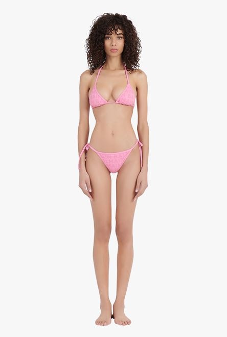 Pink bikini with Balmain monogram pattern - 4