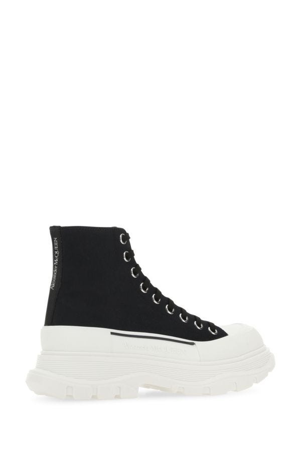 ALEXANDER MCQUEEN Black Canvas Tread Slick Sneakers - 3