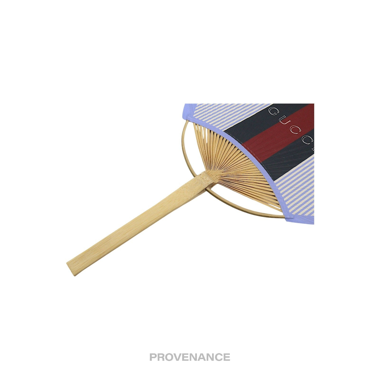 Gucci Web Logo Bamboo Hand Fan - Black/Red Striped - 5