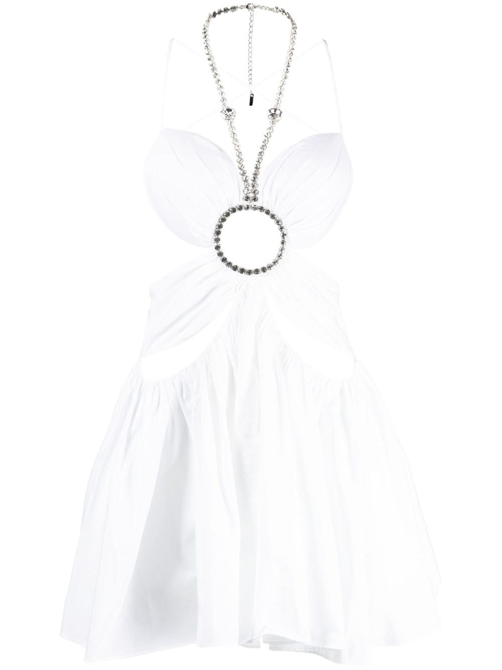 cut-out crystal-embellished minidress - 1
