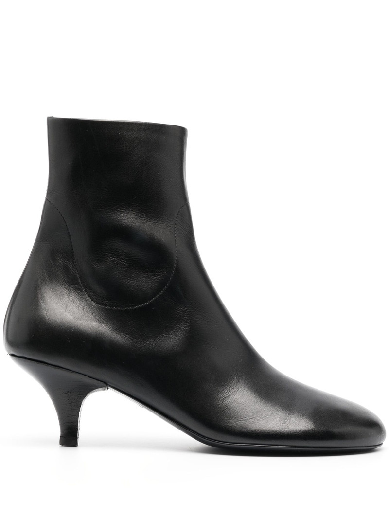 smooth grain round-toe leather boots 1