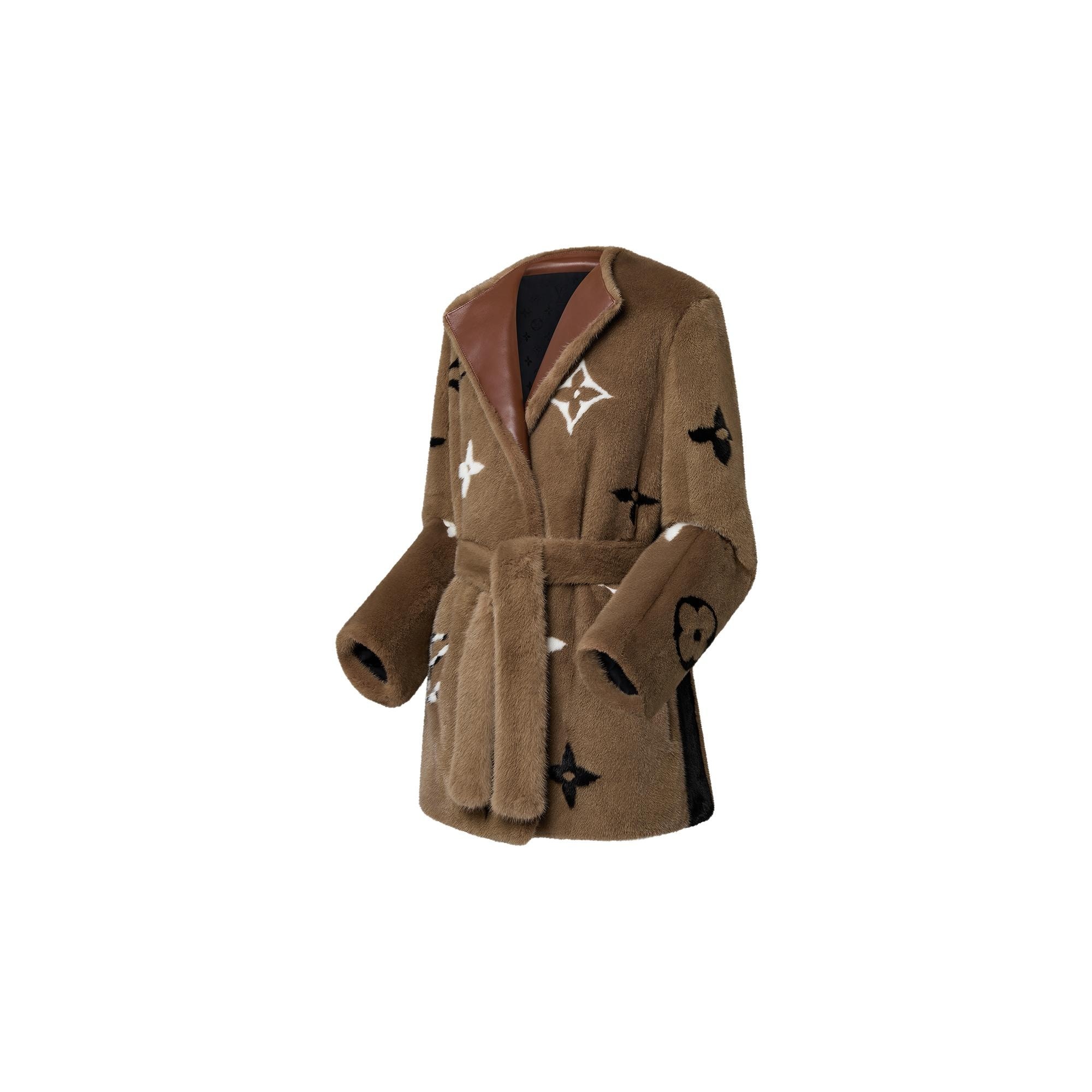 Monogram Mink Wrap Coat - 2