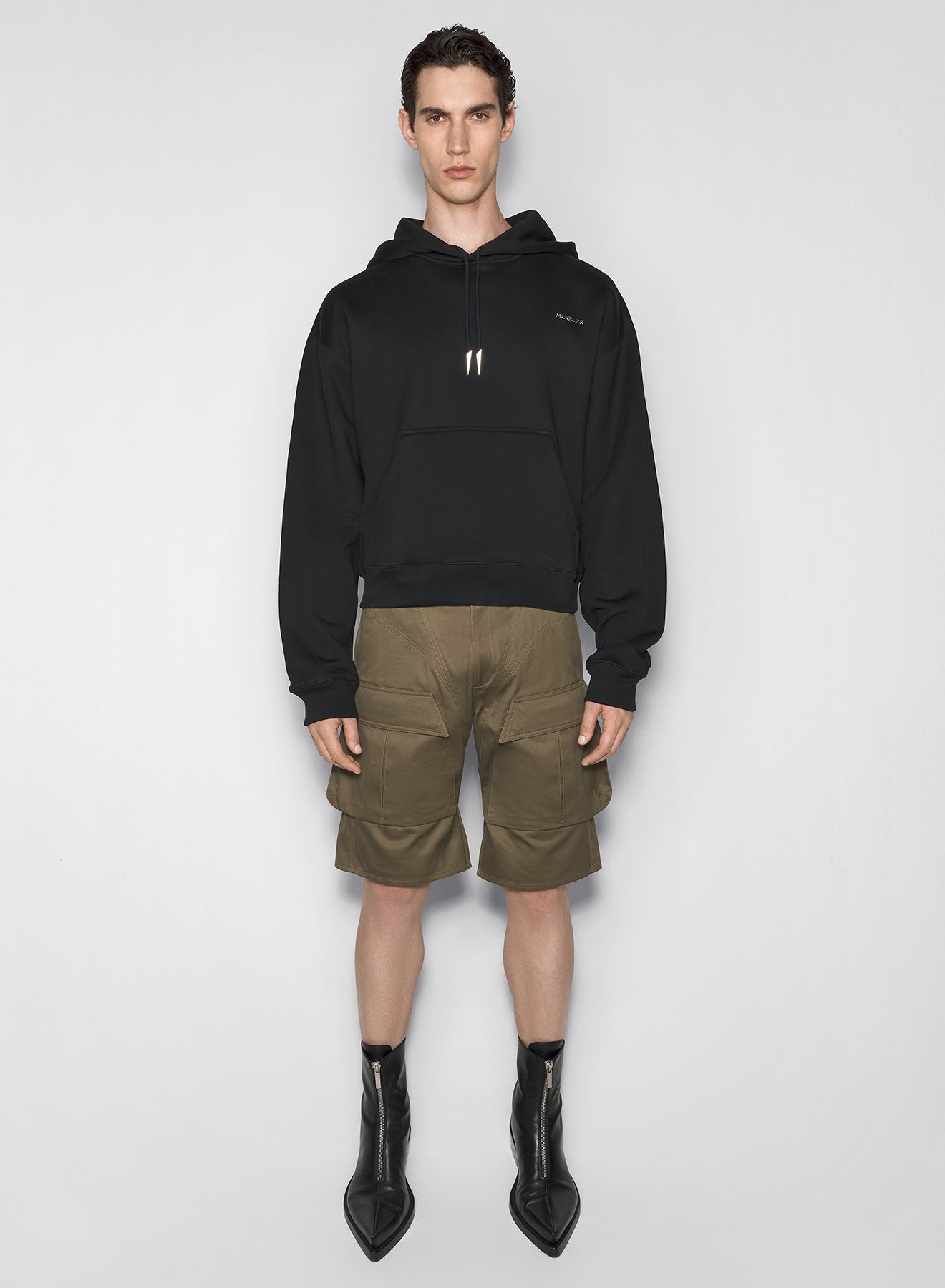 black mugler signature hoodie - 2