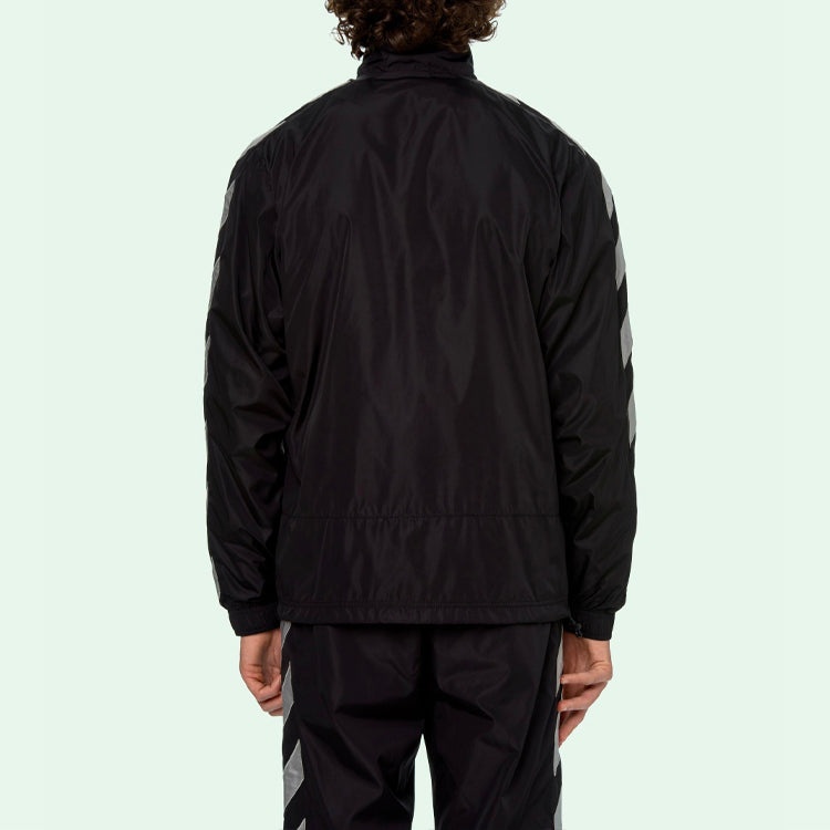 Off-White SS21 Side Sleeve Stripe Training Jacket Black OMBD022R21FAB0011006 - 5