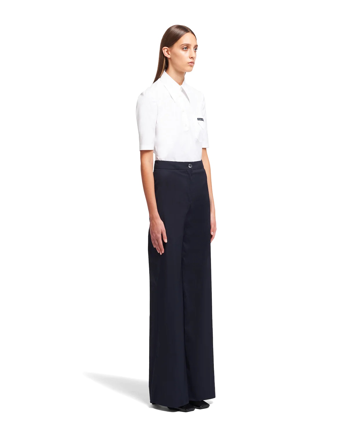 Stretch cotton poplin palazzo pants - 3