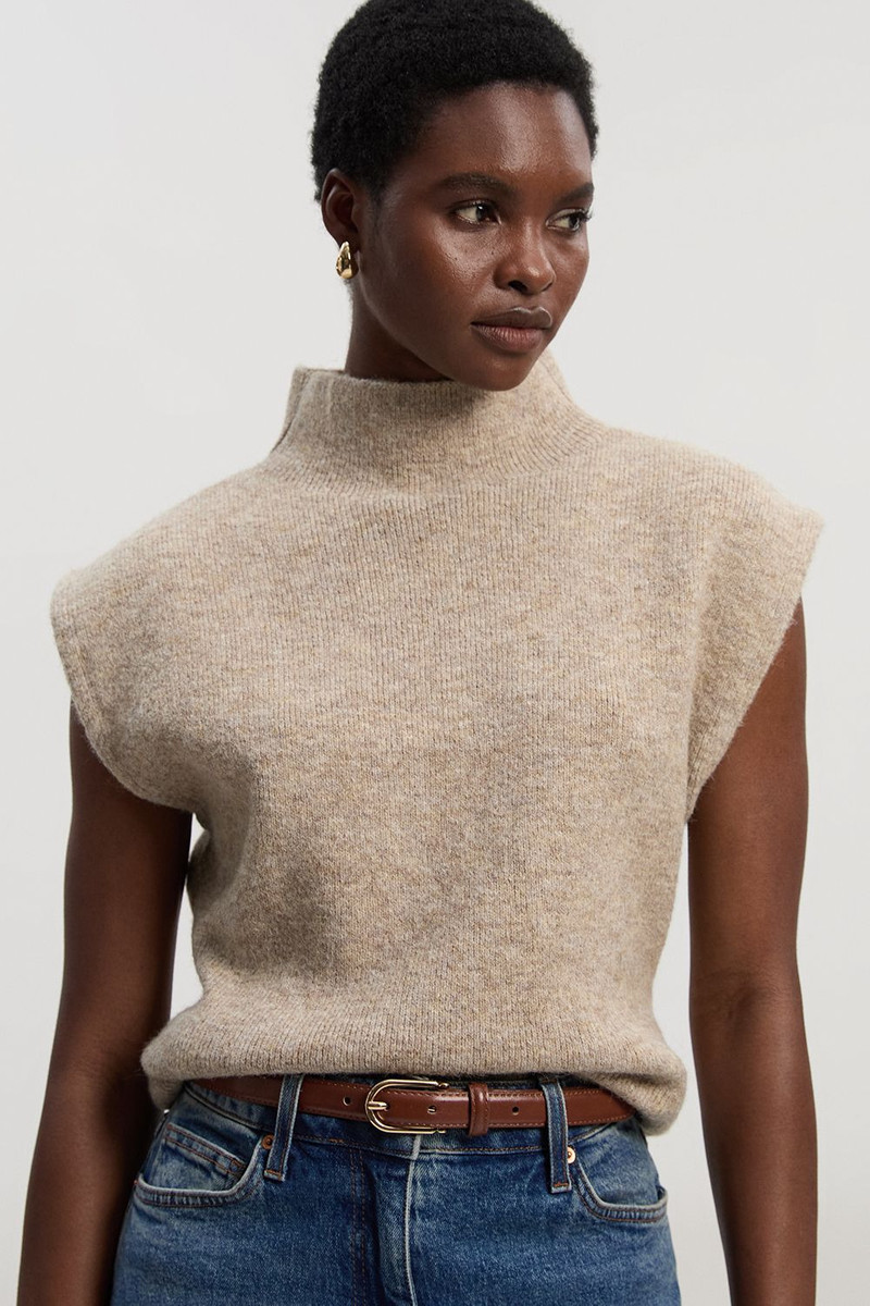 Wool Blend Cosy Knit Sleeveless Tank Top 1
