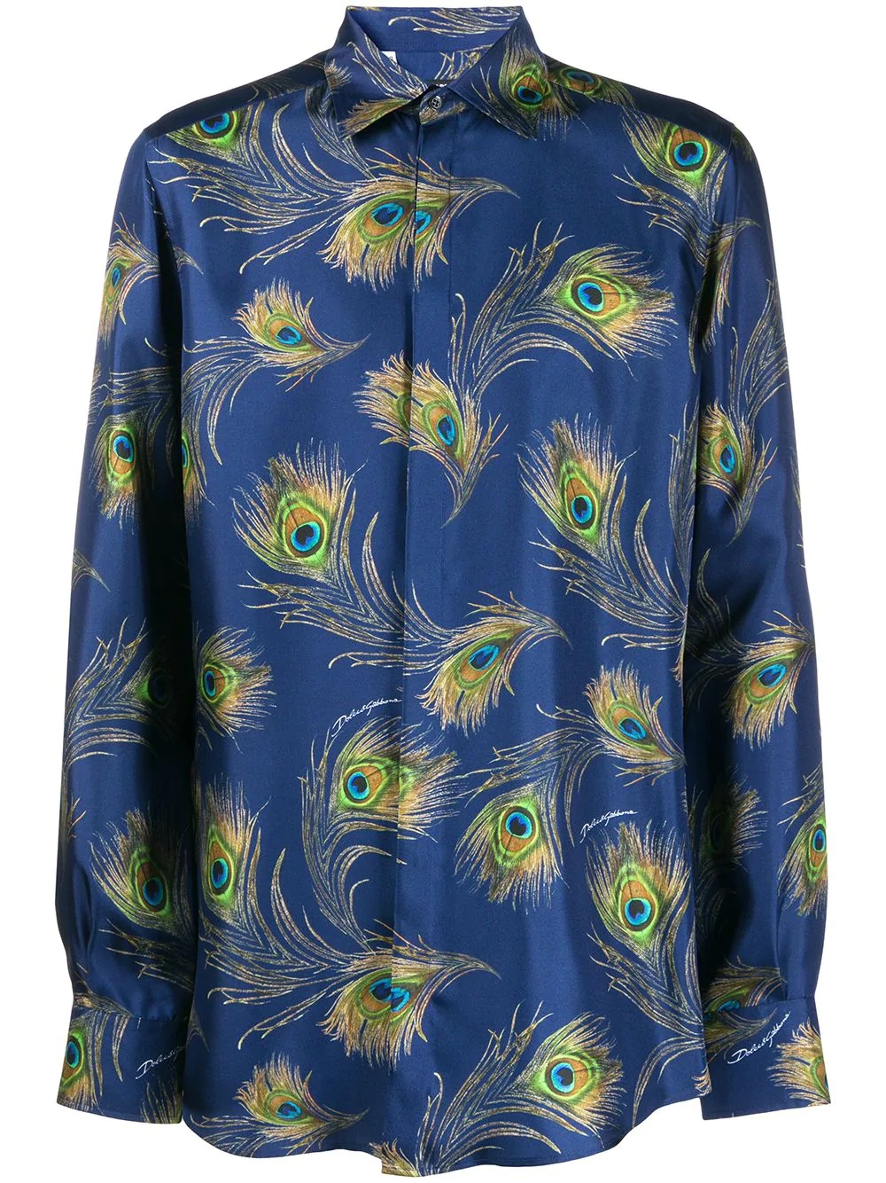 peacock print shirt - 1