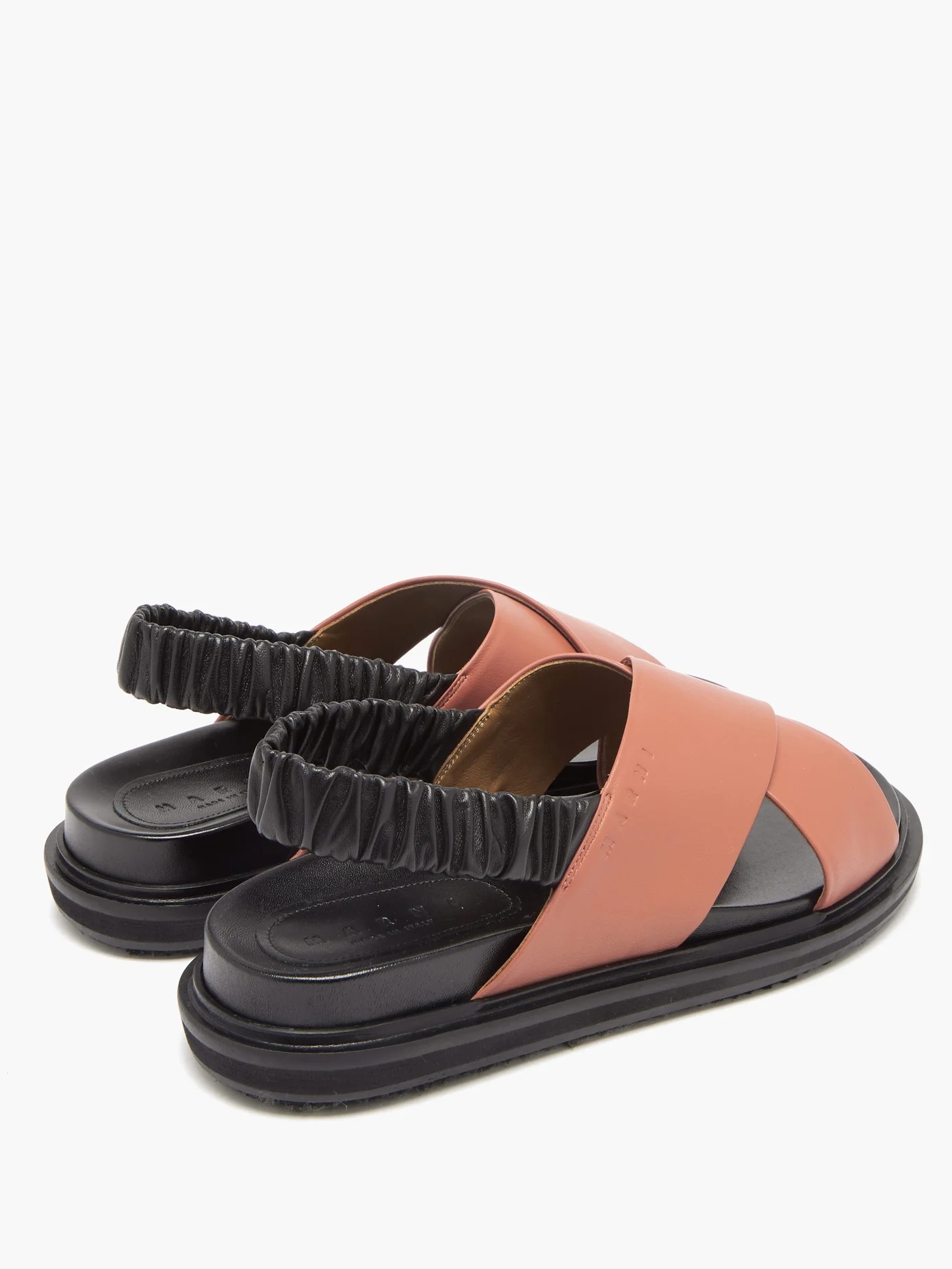 Bi-colour leather slingback sandals - 4