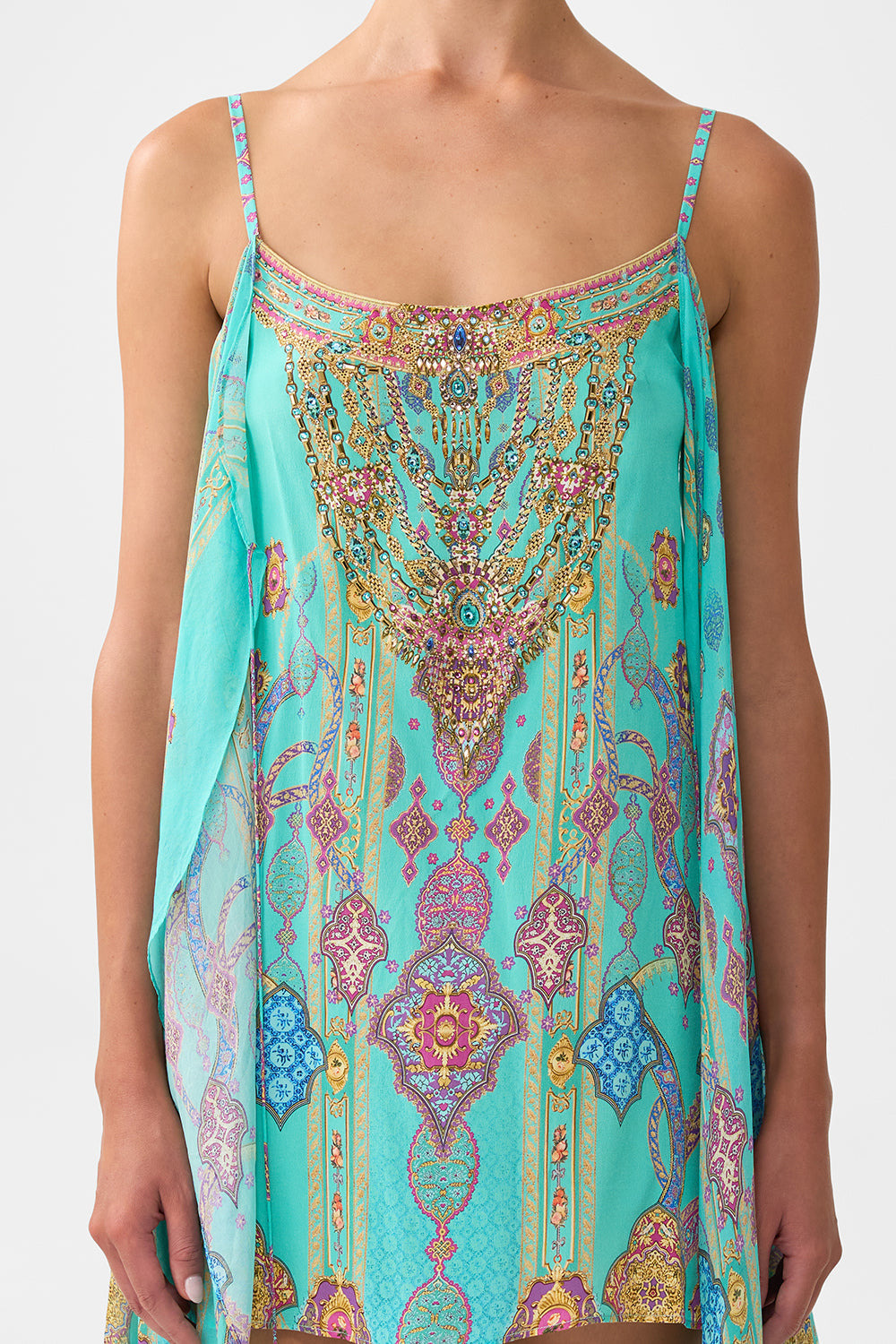 MINI DRESS WITH LONG OVERLAY THE CONCUBINES CORRIDOR - 6