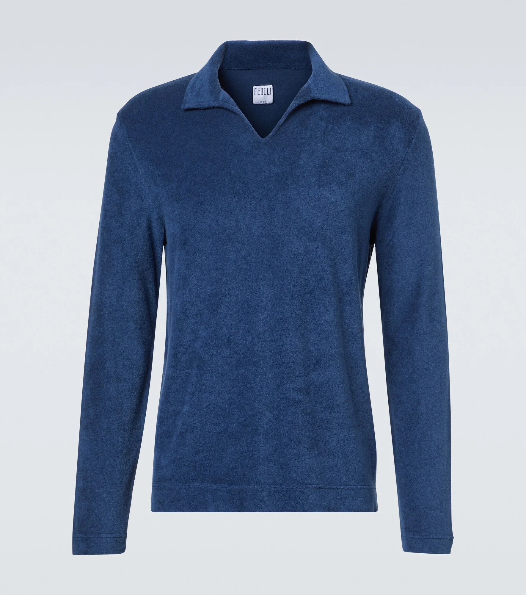 Cotton terry polo sweater - 1