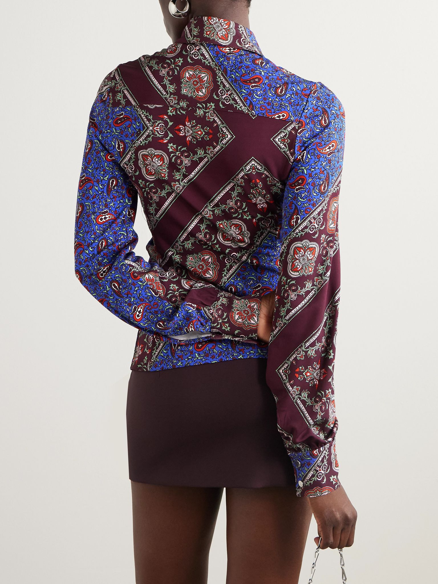 Ruched paisley-print jersey shirt Multi - 3