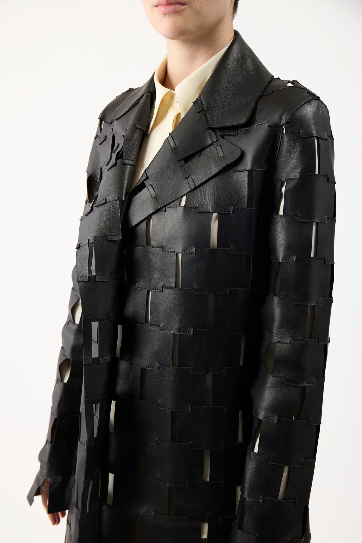 Nesbitt Coat in Black Leather - 6