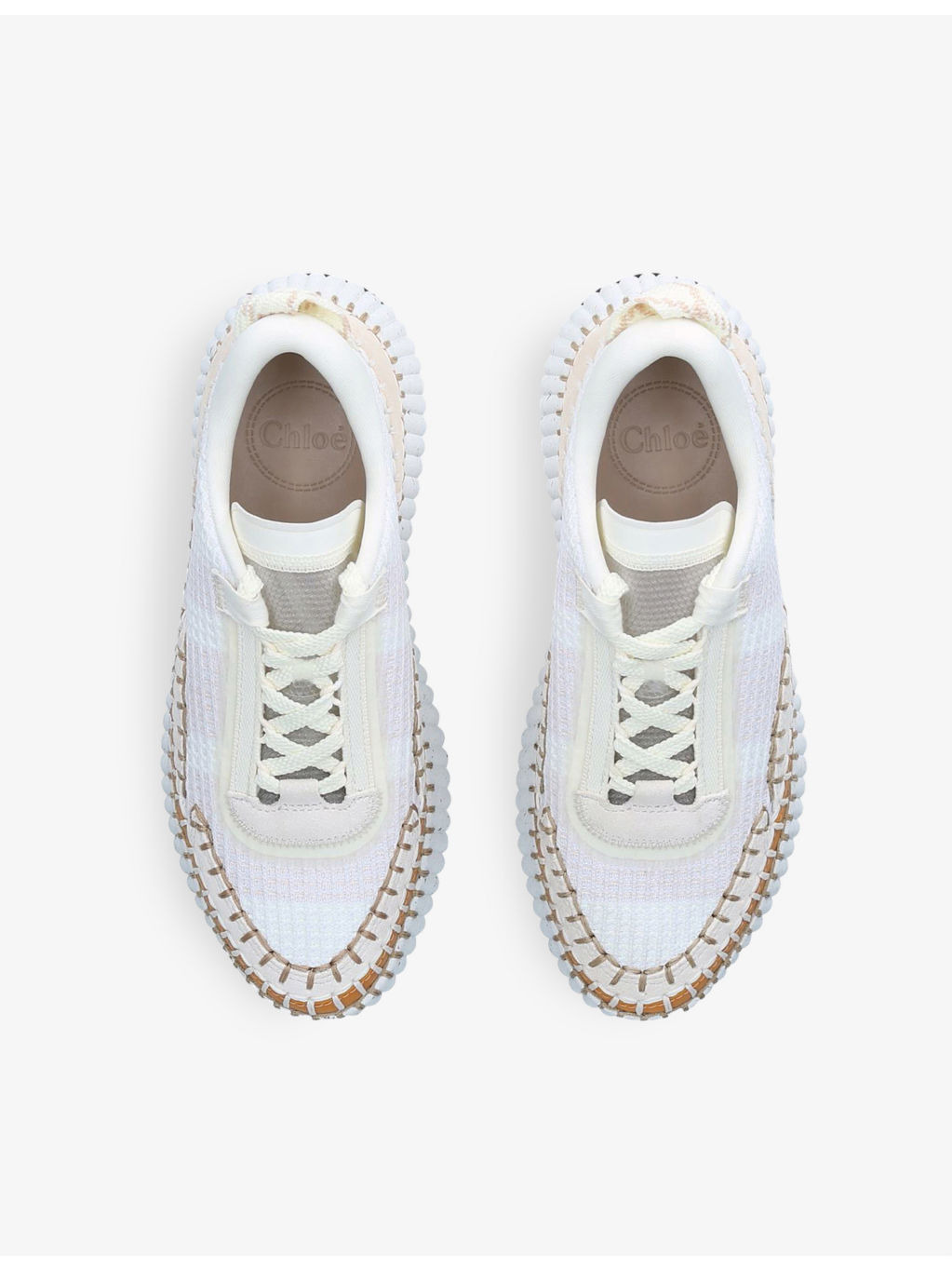 Nama embroidered suede and recycled mesh trainers - 2
