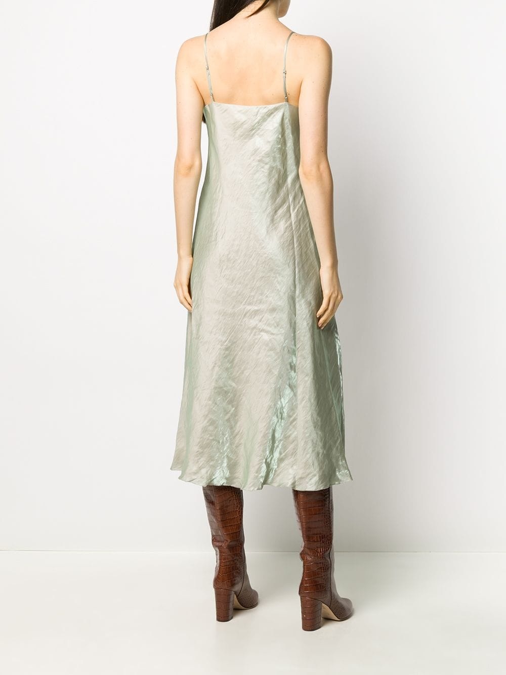 iridescent crinkled slip dress - 4