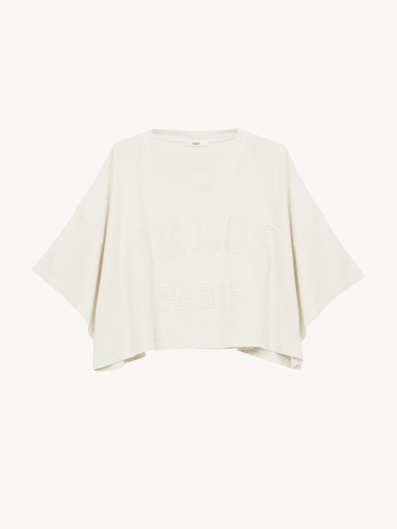 Chloé CROPPED LOGO T-SHIRT IN COTTON JERSEY outlook