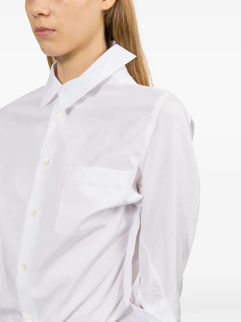 WOMEN'S ASYMMETRIC WRINKLED BLOUSE - WHITE 5