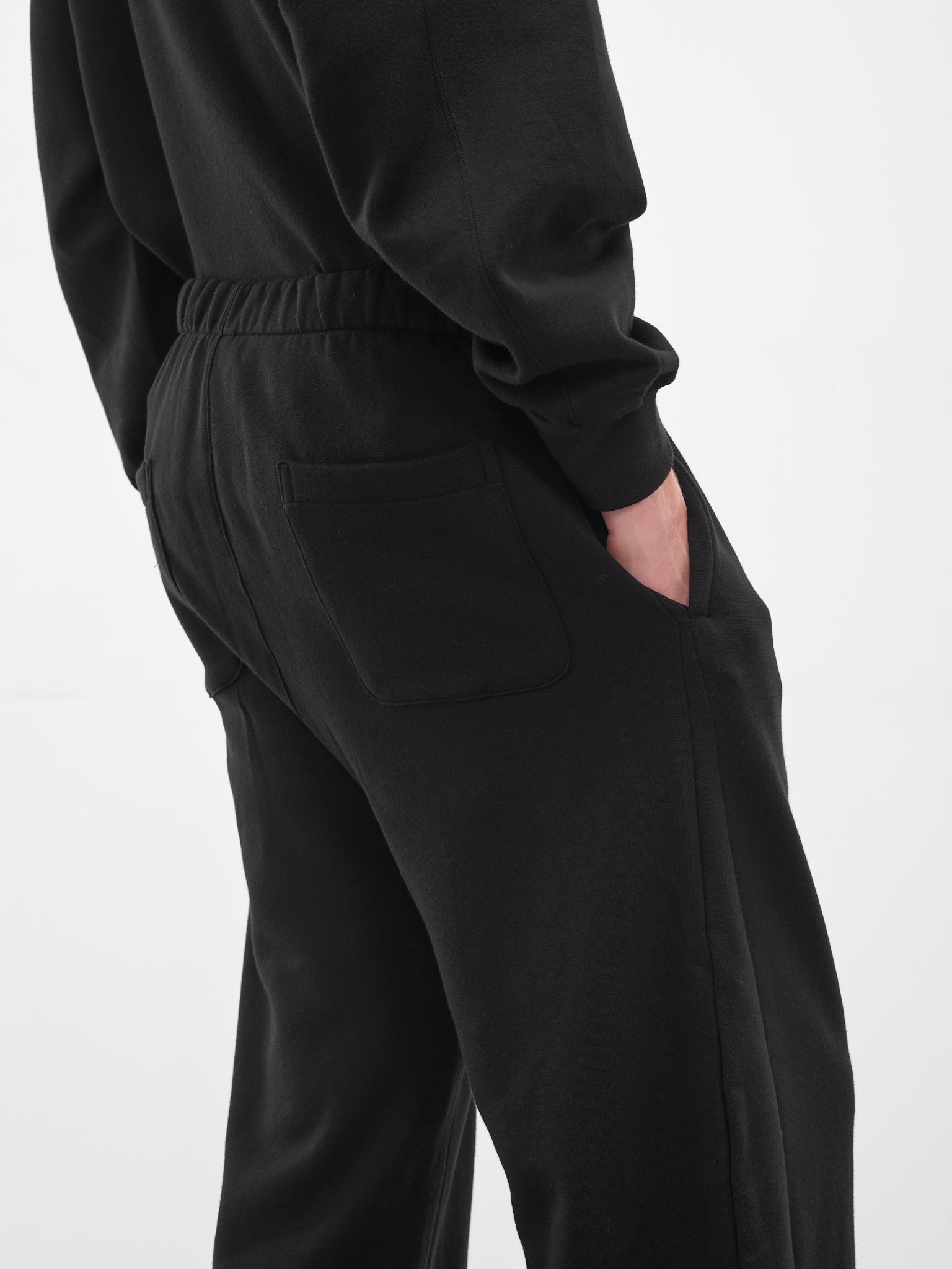 Black Cotton-Yak Relaxed Sweatpants - 5