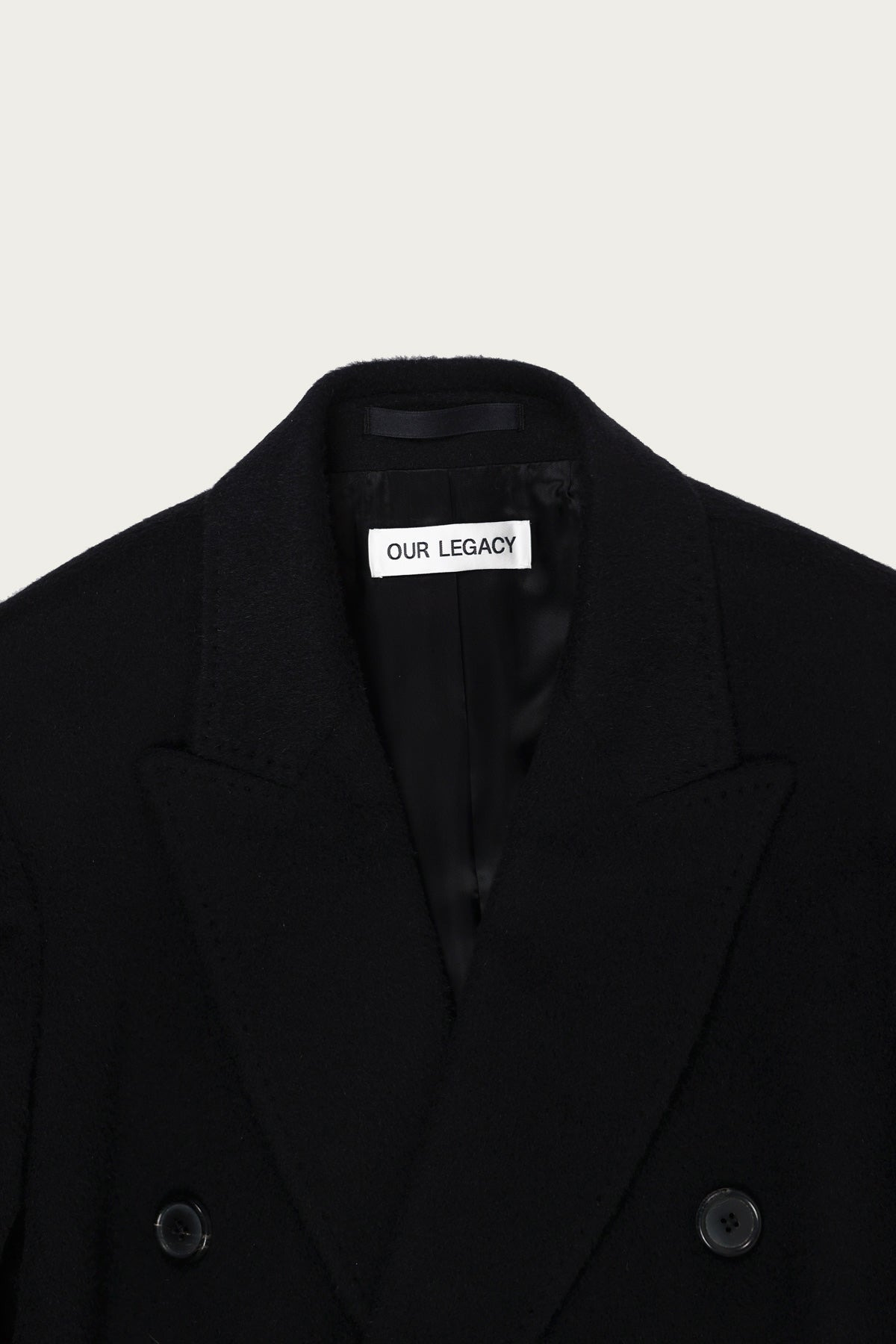 Whale Coat - Black Hairy Wool - 2
