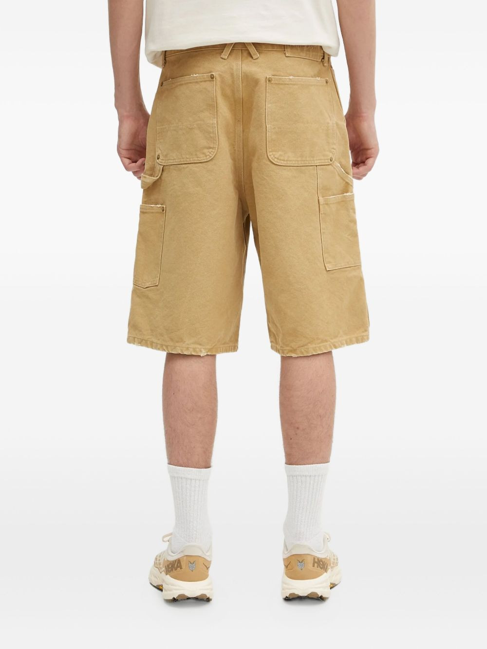 multi-pocket frayed shorts - 3
