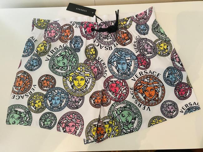 VERSACE White Printed Shorts - 3
