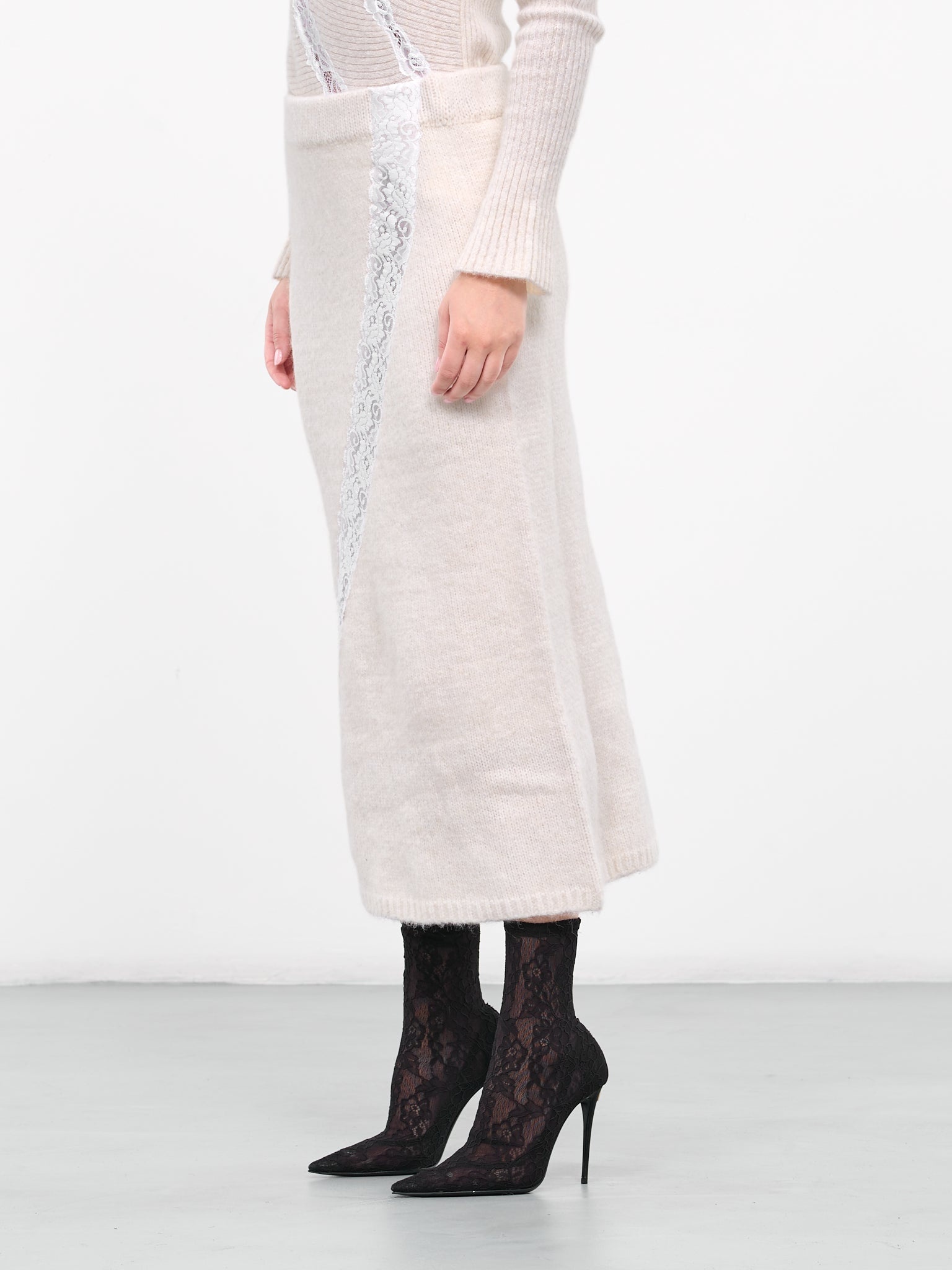 Lace Rib-Knit Skirt - 2