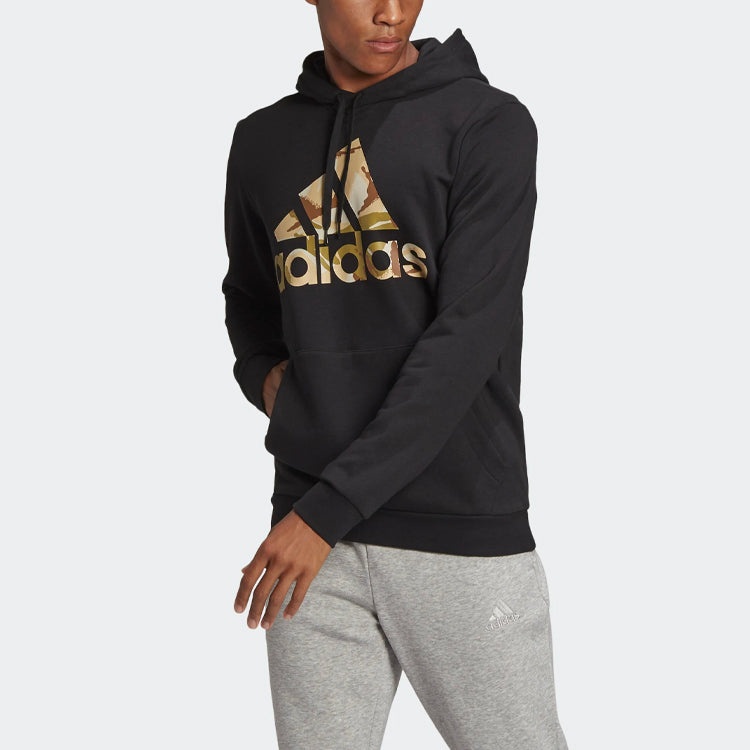 adidas M Camo Hd Logo Printing Sports hooded Long Sleeves Black GL0019 - 2