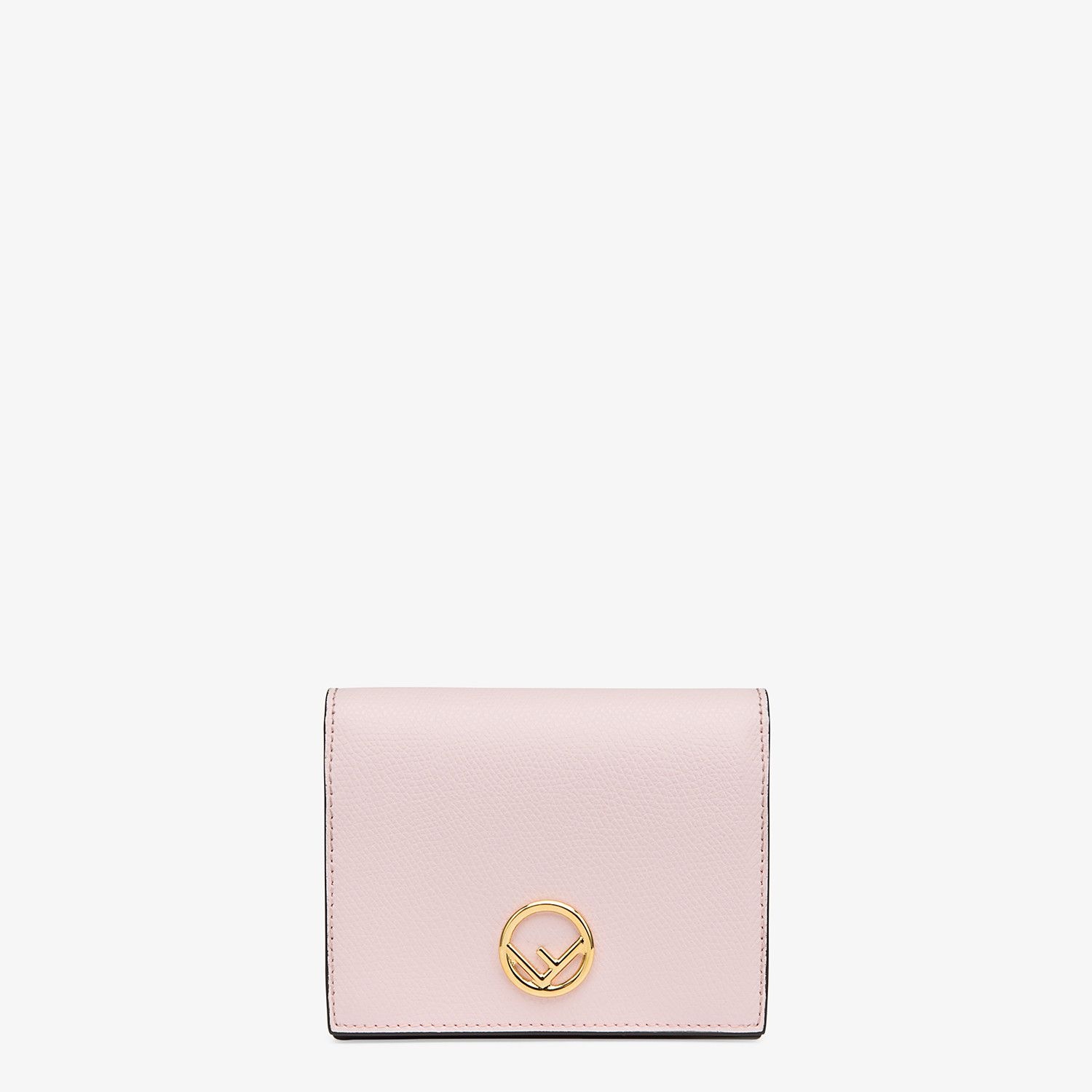 Pink leather compact wallet - 1