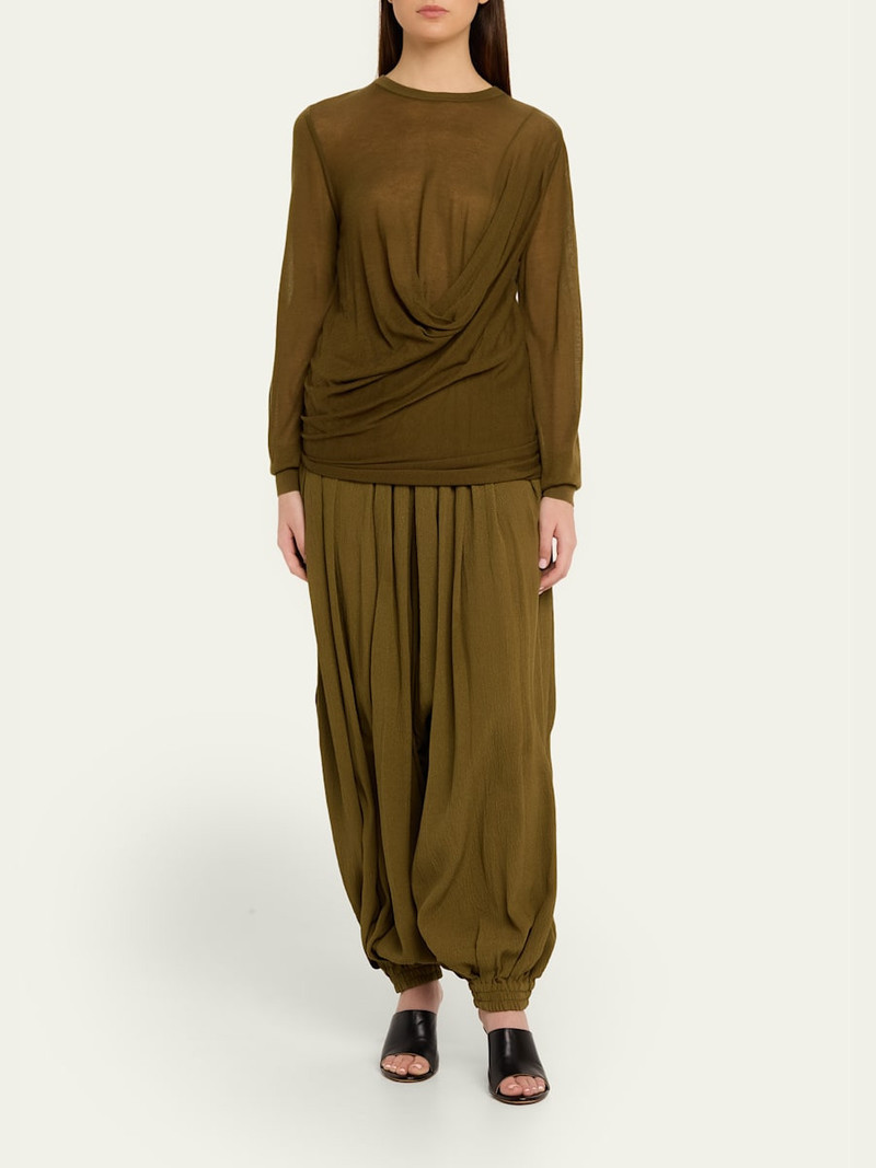 MICHAEL KORS Draped Wool-Cashmere Top outlook