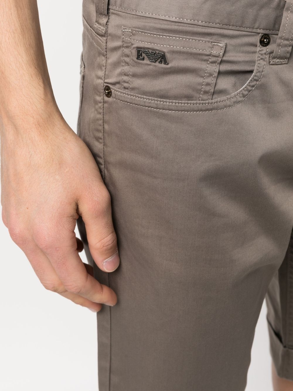 logo-plaque chino shorts - 5