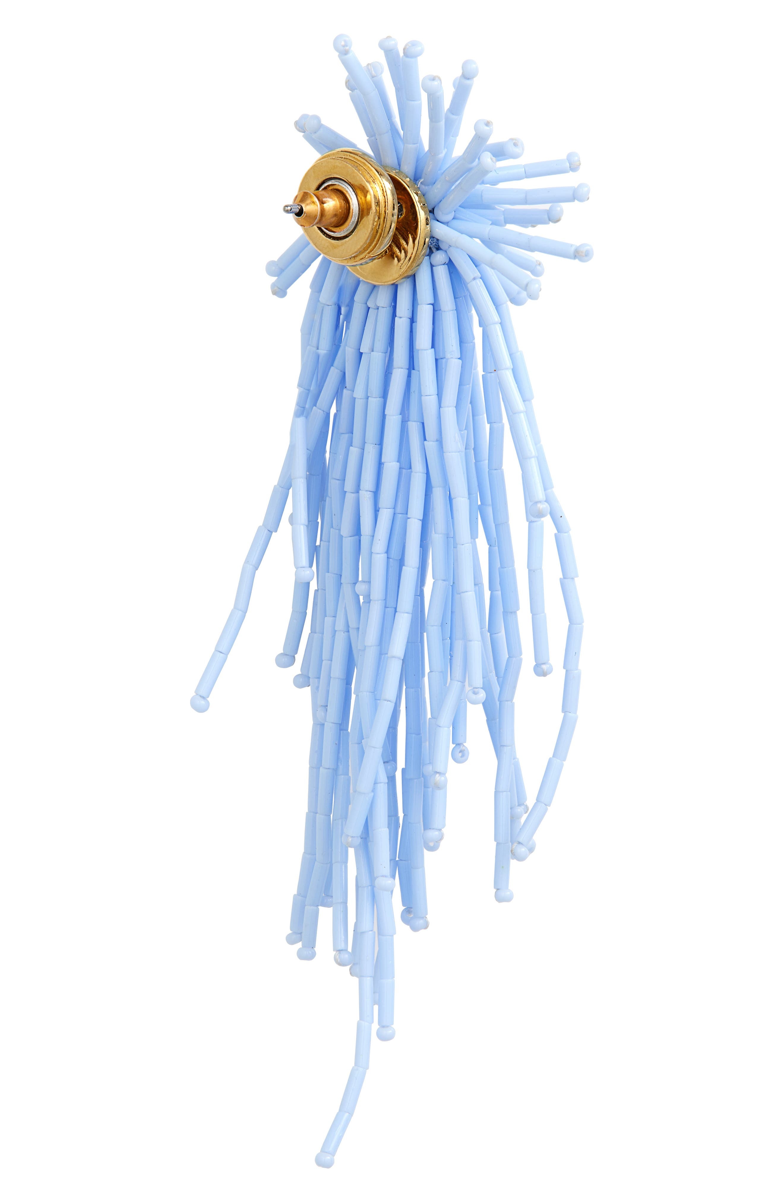 Oscar de la Renta Firework Beaded Tassel Earrings in Denim Blue at Nordstrom - 4