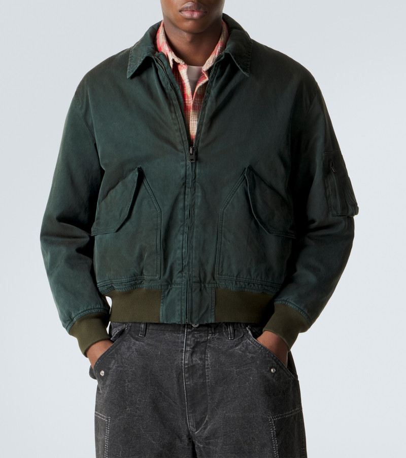 A.PRESSE Vintage silk and cotton bomber jacket outlook