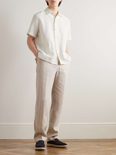 Oliver Spencer Camp-Collar Linen and Cotton-Blend Jacquard Shirt outlook