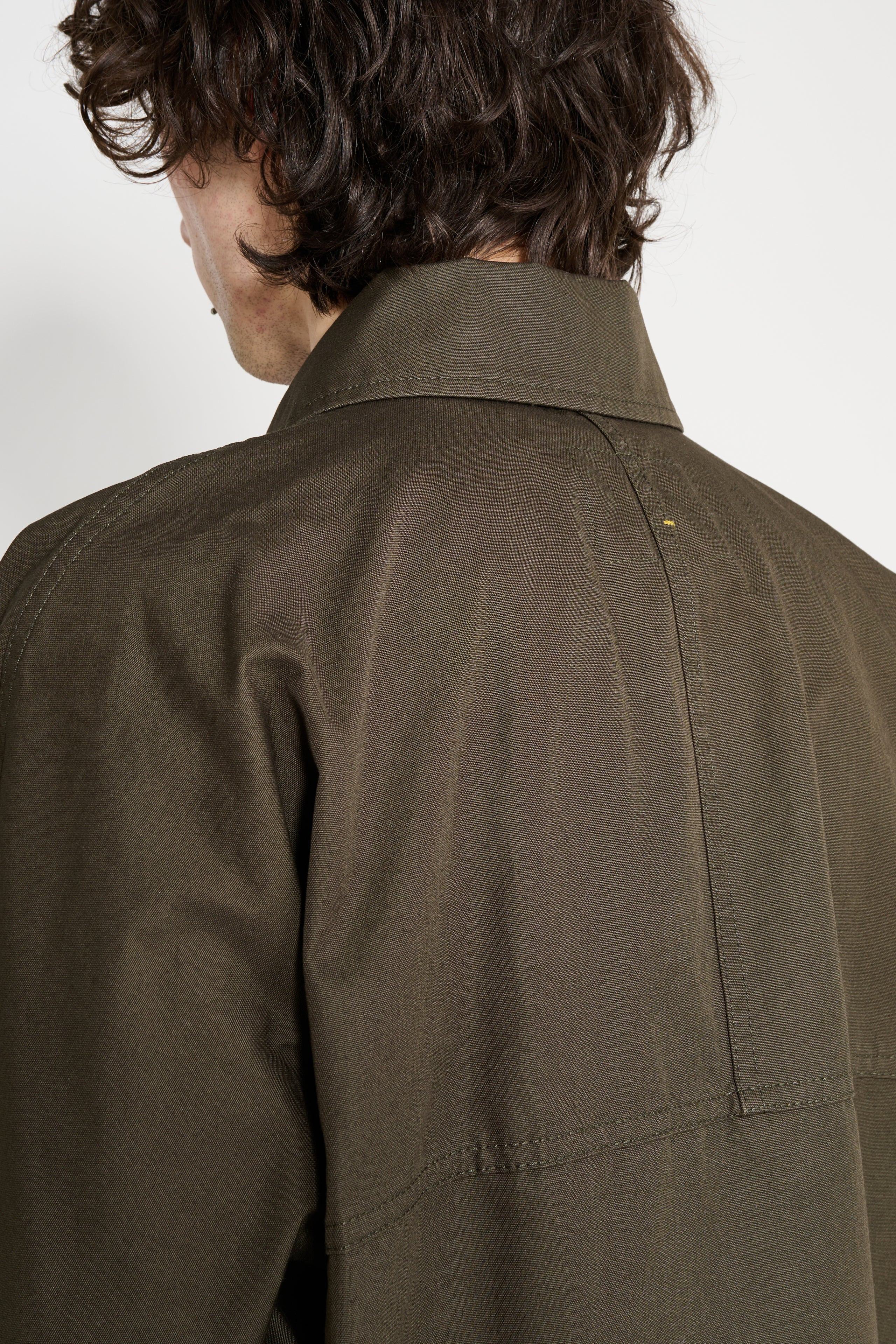 MARGARET HOWELL MHL RAGLAN JACKET COMPACT COTTON CANVAS UNIFORM GREEN - 6