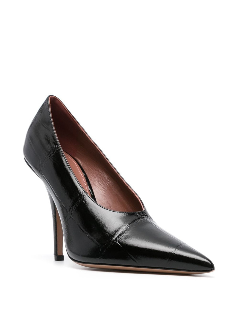 PARIS TEXAS 110mm textured-leather pumps outlook
