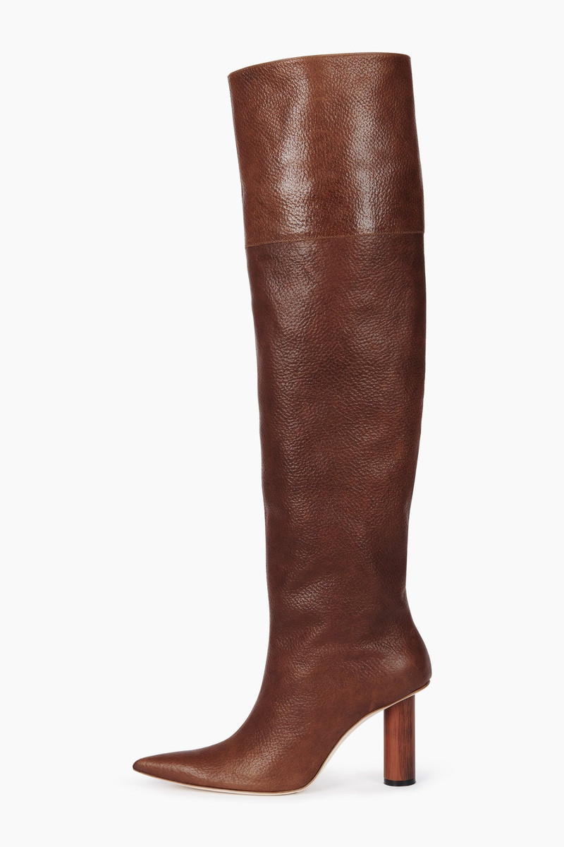 MAYA BOOT OVER-THE-KNEE HIGH BOOT WITH CYLINDER HEEL BROWN 1