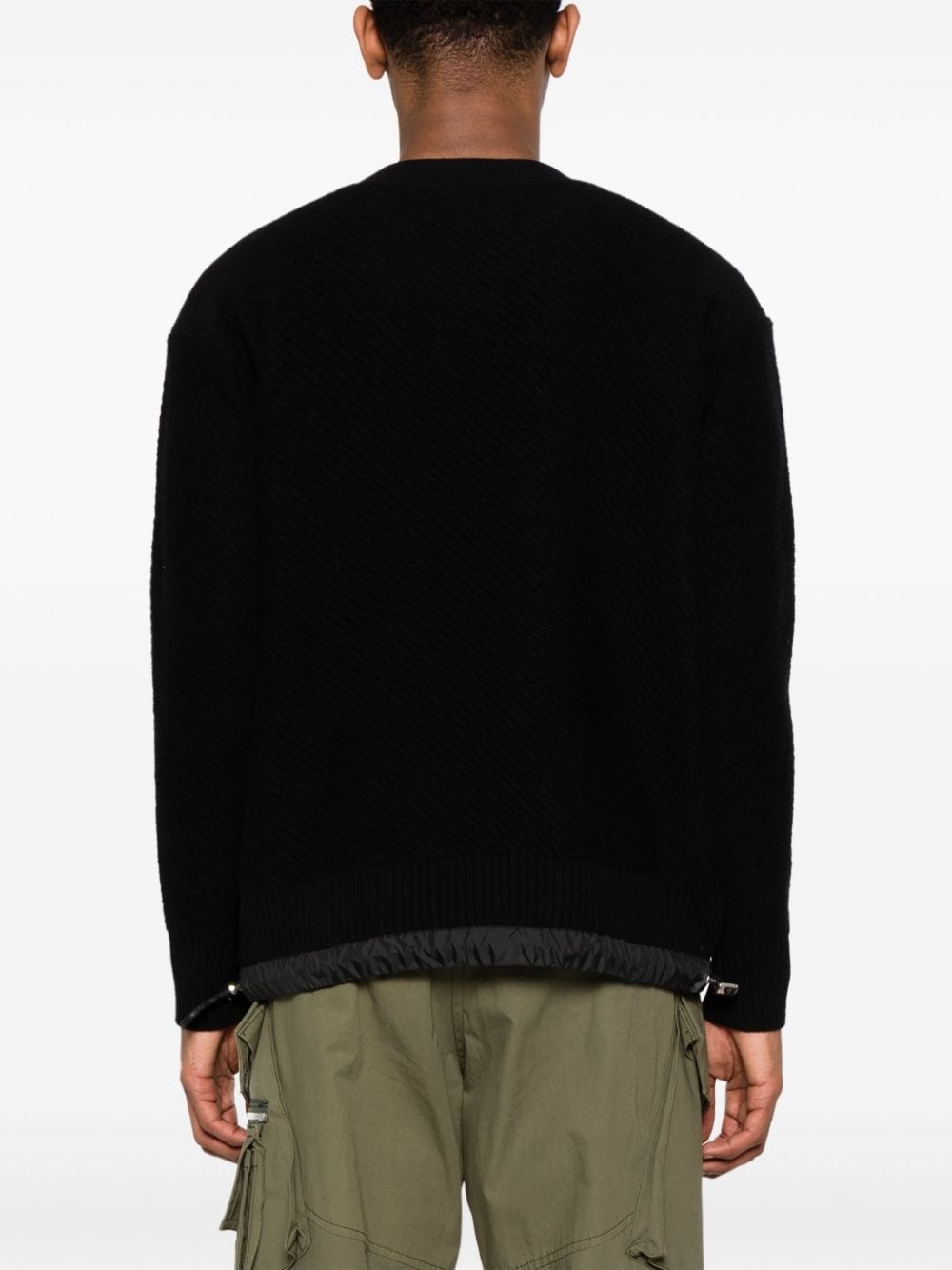 drawstring-hem ribbed-knit jumper - 4