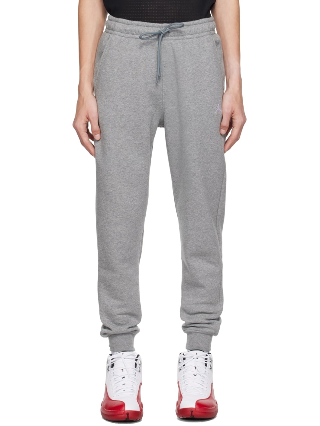 Gray Embroidered Sweatpants - 1