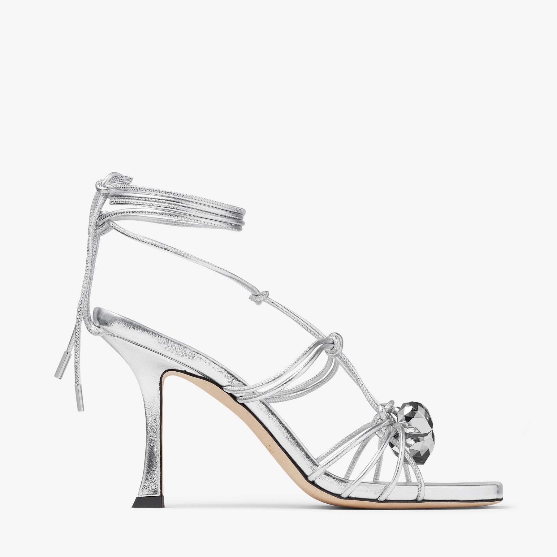 Jemma 90
Silver Metallic Nappa Sandals - 1