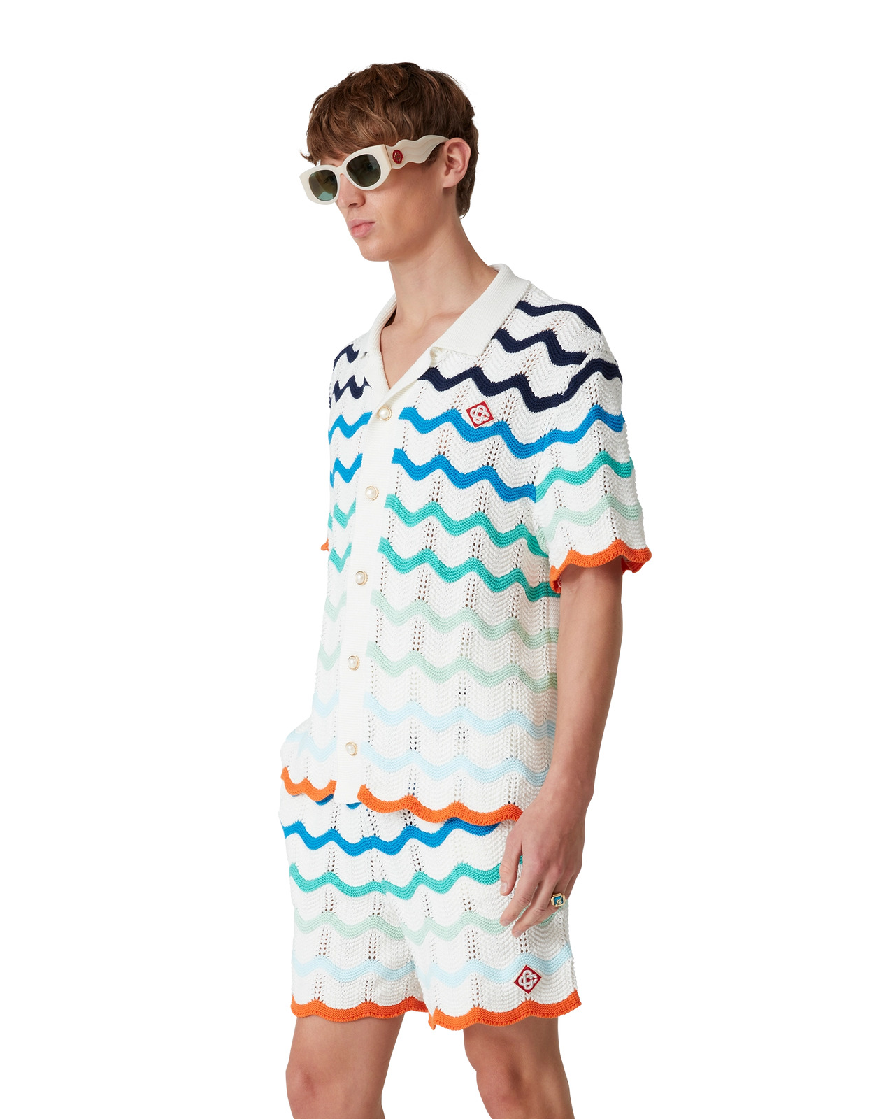 Gradient Wave Crochet Shirt | Casablanca Paris - 5