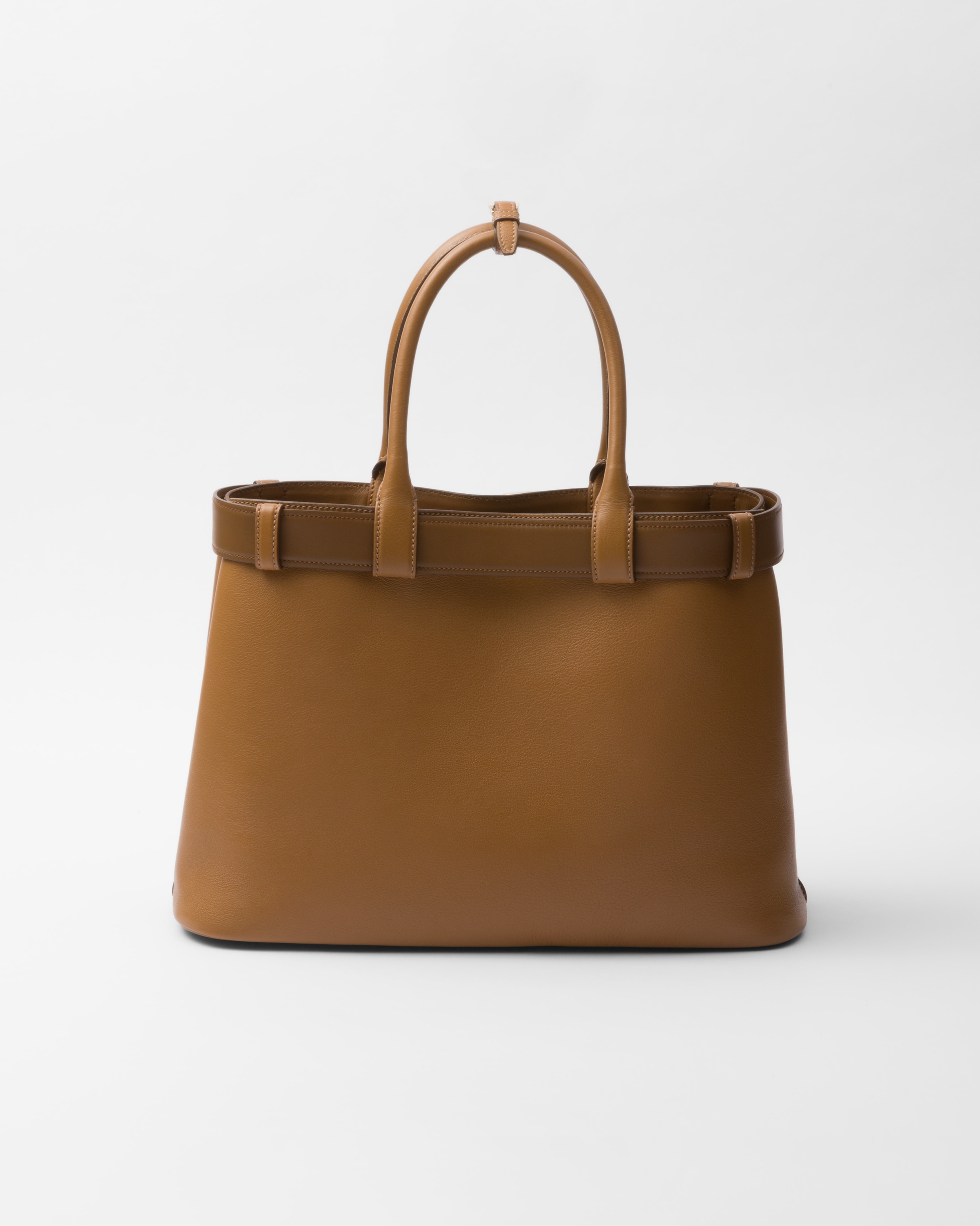Prada Buckle large leather handbag with belt - 4