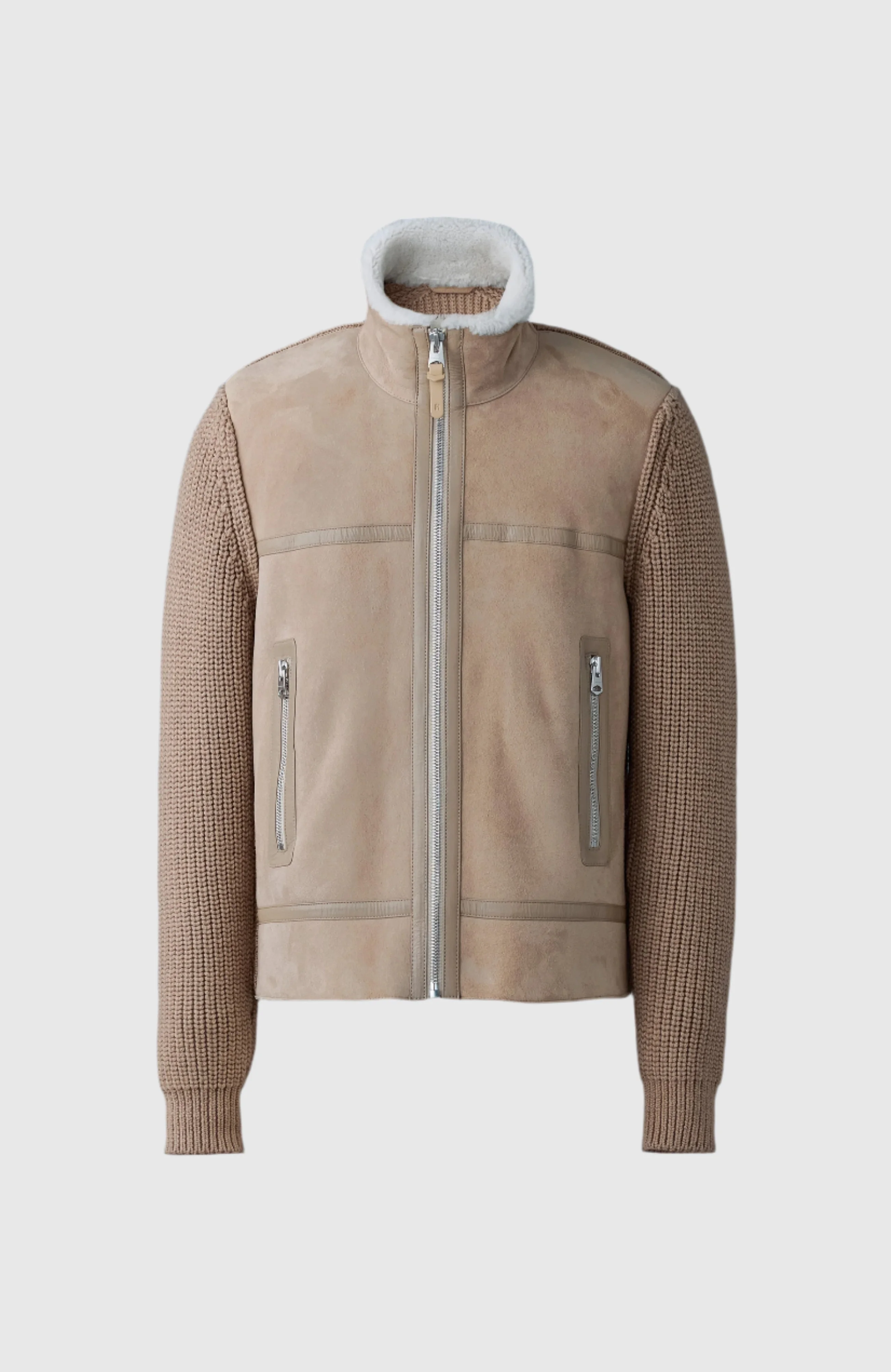 JONATHAN Mixed-media shearling jacket - 1
