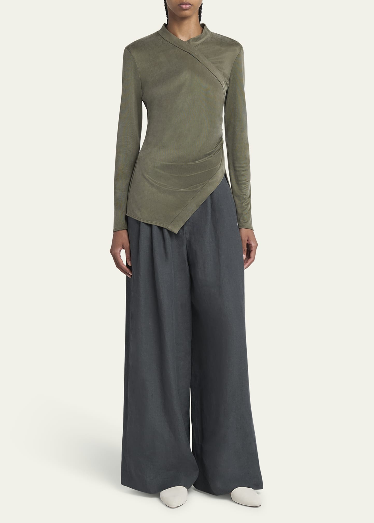 Asymmetric Jersey Long-Sleeve Top - 2