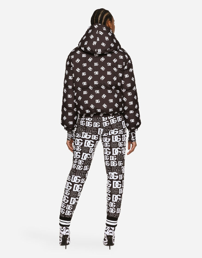Nylon down jacket with all-over DG logo print 3